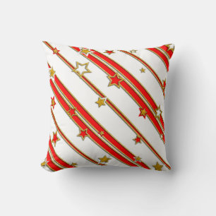 Stars & Stripes Pattern gold red blue + your ideas Cushion
