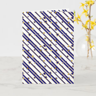 Stars & Stripes PATTERN gold red or blue Card