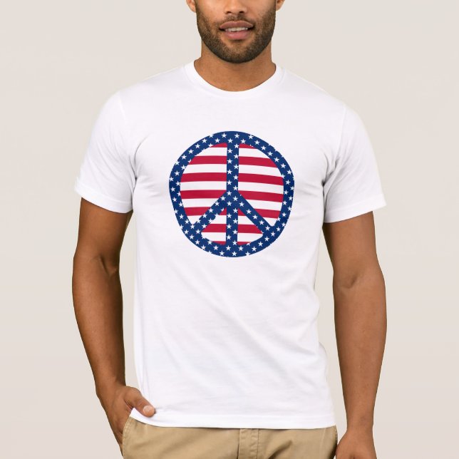 Stars & Stripes Peace Symbol T-Shirt (Front)