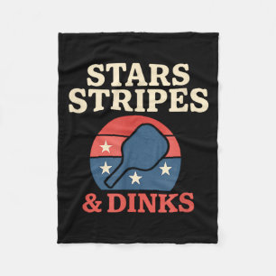 Stars stripes pickleball july 4th fun game day fleece blanket