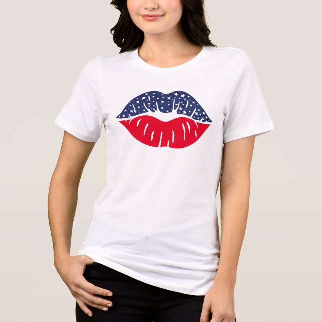 Stars & Stripes Pout Tri-Blend Shirt (Front)