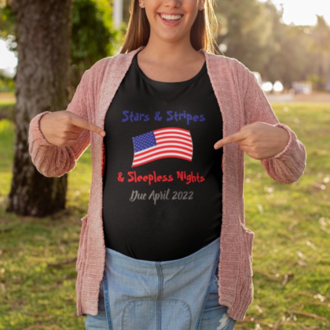 Stars & Stripes Pregnancy Announcement T-Shirt (Creator Uploaded)