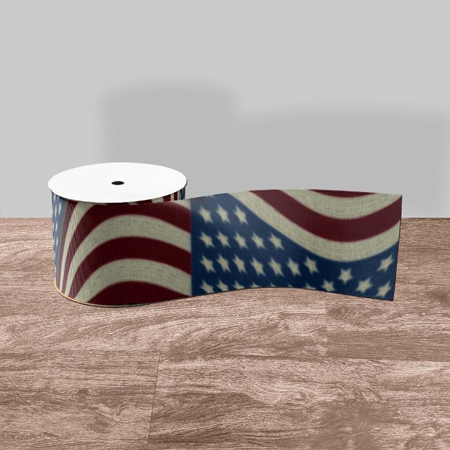 Stars & Stripes Red & Blue USA American Flag Grosgrain Ribbon (Creator Uploaded)