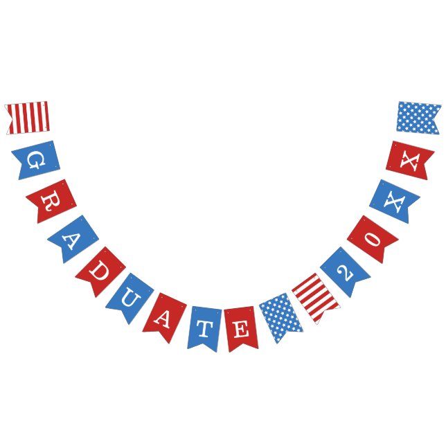Stars & Stripes Red White Blue Graduate Bunting (All)