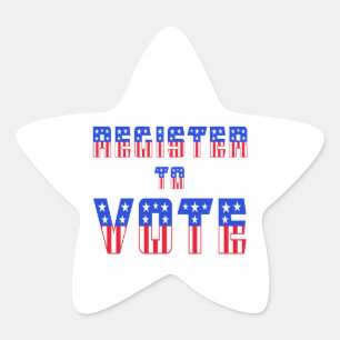 Stars & Stripes Register to Vote Star Sticker
