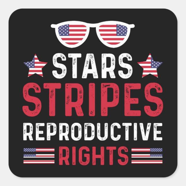 Stars Stripes Reproductive Rights Square Sticker (Front)