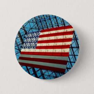 stars & stripes & shadows 6 cm round badge