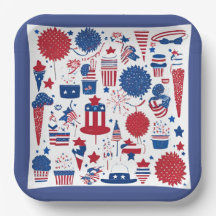 Stars, Stripes & Shenanigans Square Paper Plate