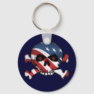 Stars & Stripes Skull Key Ring