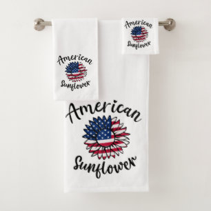 Stars & Stripes Sunflower: A Patriotic Bloom Bath Towel Set