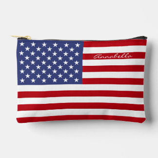 Stars & Stripes US Flag Personalised (optional) Accessory Pouch