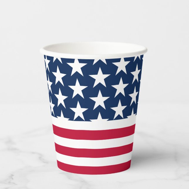 Stars Stripes USA flag Paper cup (Front)