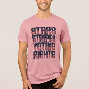 Stars Stripes Voting Rights Patriotic Art Tri-Blend Shirt
