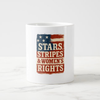 Stars, Stripes & Women’s Rights Distressed Flag Large Coffee Mug