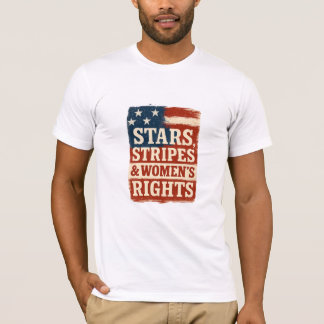 Stars, Stripes & Women’s Rights Distressed Flag T-Shirt