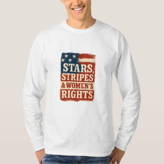 Stars, Stripes & Women’s Rights Distressed Flag T-Shirt