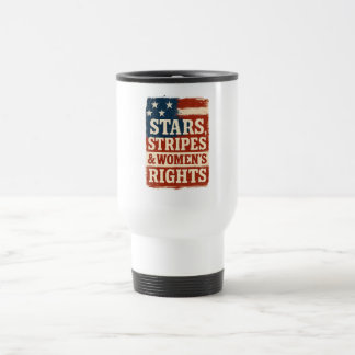 Stars, Stripes & Women’s Rights Distressed Flag Travel Mug