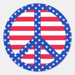 Stars & Striples Peace Symbol Stickers