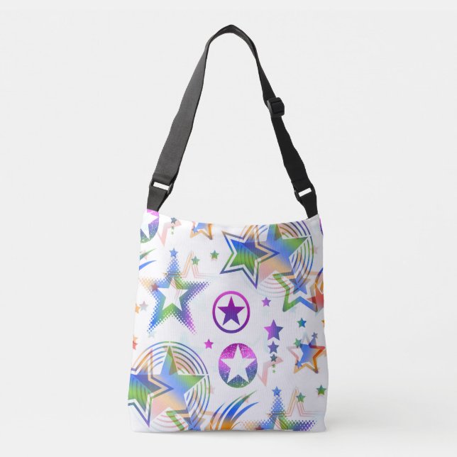Stars Tattoo seamless pattern coloured + your idea Crossbody Bag (Front)