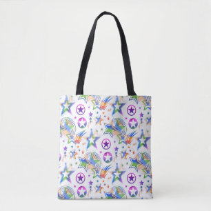 Stars Tattoo seamless pattern coloured + your idea Tote Bag