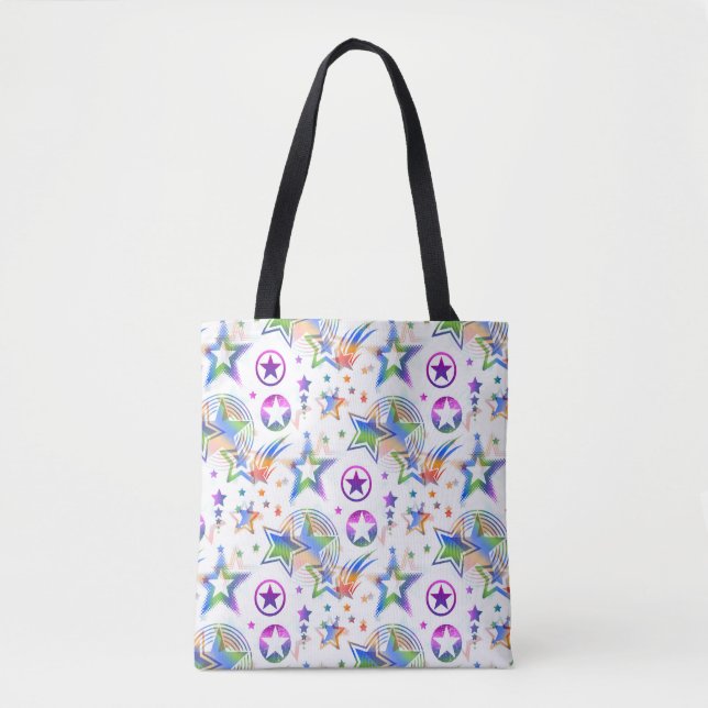 Stars Tattoo seamless pattern coloured + your idea Tote Bag (Front)
