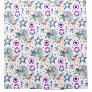 Stars Tattoo seamless pattern + your ideas Shower Curtain