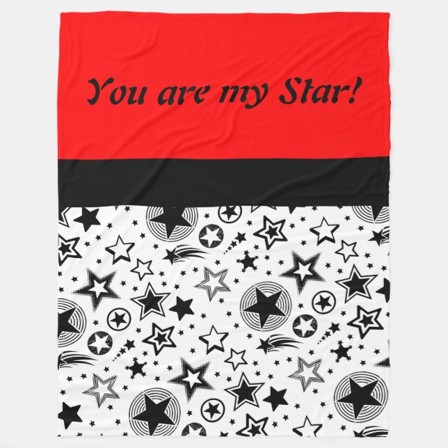 Stars Tattoos black + your ideas Fleece Blanket (Front)