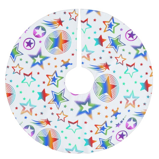 Stars Tattoos coloured + your ideas Brushed Polyester Tree Skirt (Front)