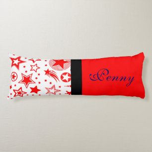 Stars Tattoos red + your ideas Body Cushion