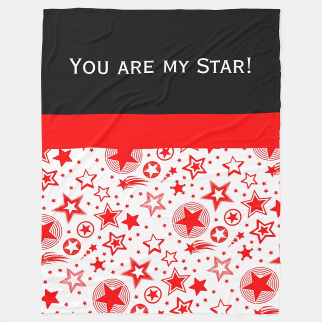 Stars Tattoos red + your ideas Fleece Blanket (Front)