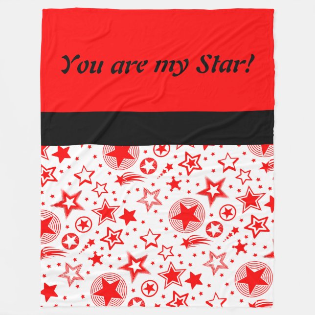 Stars Tattoos red + your ideas Fleece Blanket (Front)