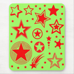 Stars Tattoos red + your ideas Mouse Pad