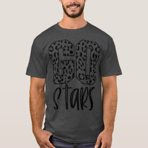 Stars Team Mascot School Spirit Game Night Leopard T-Shirt