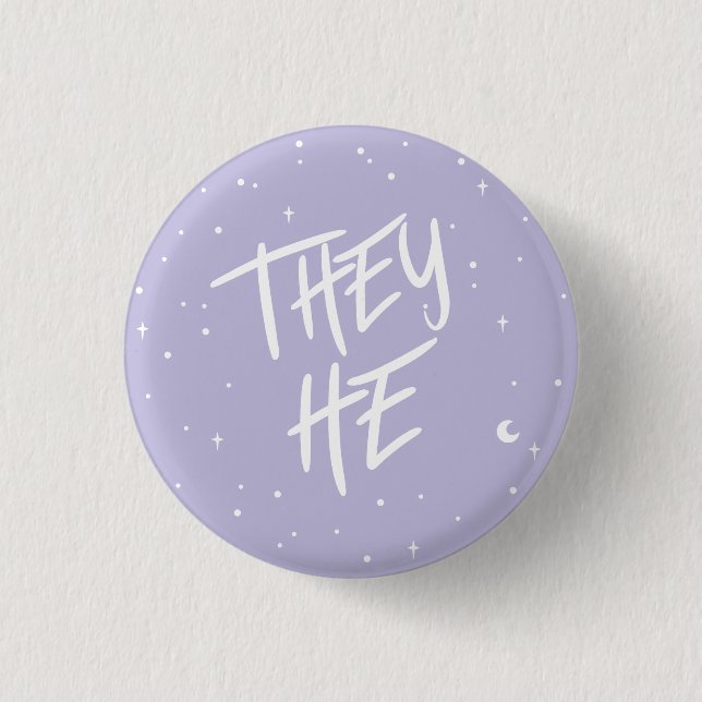 Stars They He Pronouns in  3 Cm Round Badge (Front)