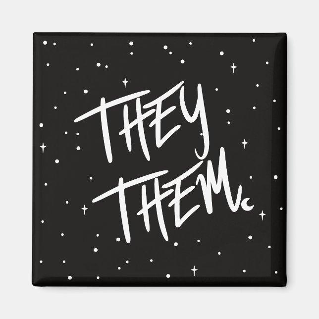 Stars They /Them Pronouns  Magnet (Front)