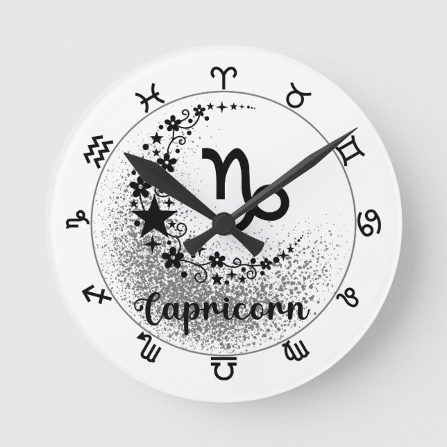 Stars Time! Find Your Magical Zodiac Clock! Round Clock (Front)