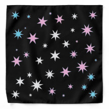 Stars - Trans Pride Colours on Black