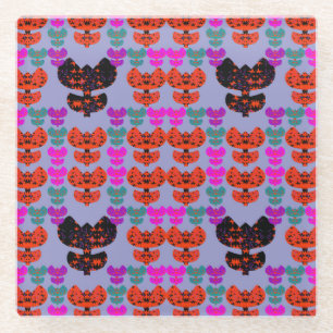 Stars Tulips Glass Coaster