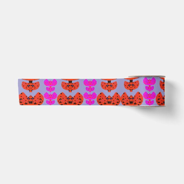 Stars Tulips Satin Ribbon (Front)