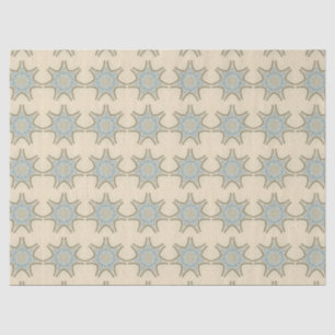 STARS WITH CREAM BLUE FLORAL TISSUE PAPER