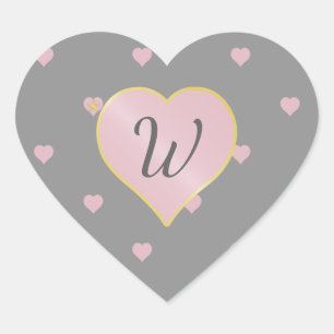 Stars Within Hearts on Grey Sticker