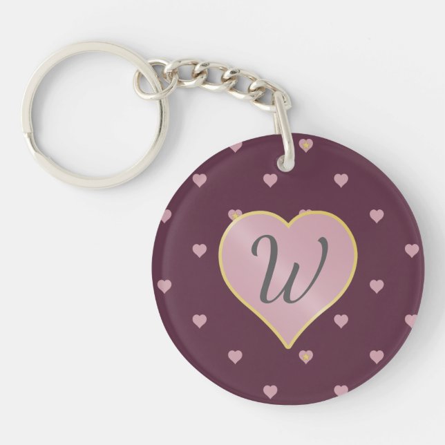 Stars Within Hearts on Port Acrylic Keychain (Front)
