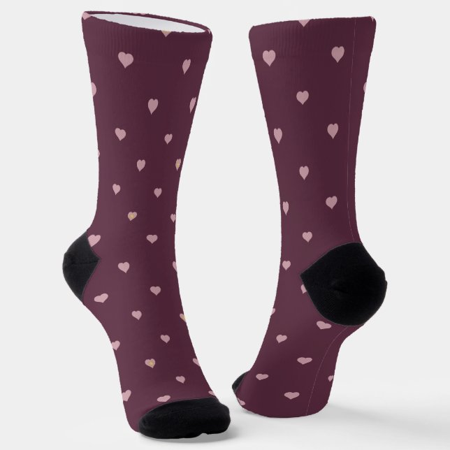 Stars Within Hearts on Port Socks (Angled)