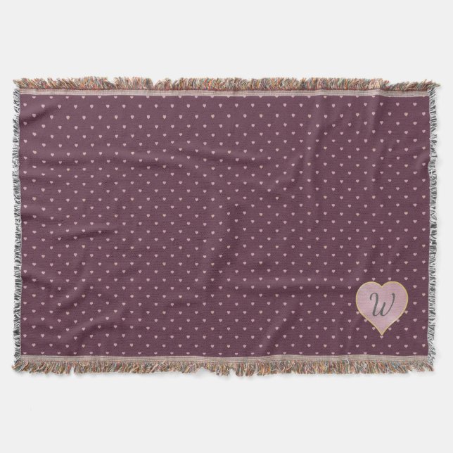 Stars Within Hearts on Port Throw Blanket (Front)