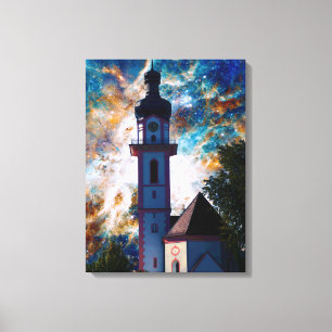 Starscape - Nebula and Tower Canvas Print