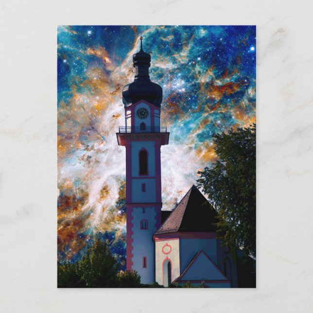 Starscape - Nebula and Tower Postcard (Front)