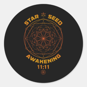 Starseed Awakening 1111 Sacred Geometry  Classic Round Sticker