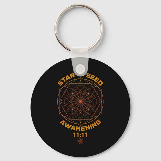 Starseed Awakening 1111 Sacred Geometry  Key Ring (Front)