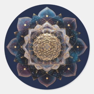 Starseed Geometry Mandala Design Classic Round Sticker