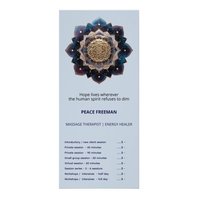Starseed Geometry | Mandala Design Rack Card (Front)